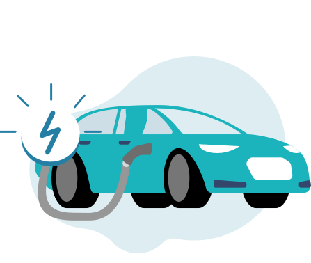 Illustration of an electric car