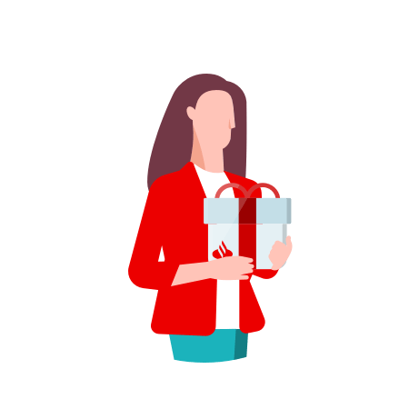 Illustration of a woman holding a gift