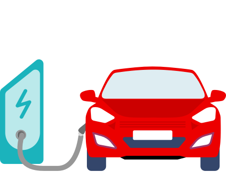 Illustration of an EV charging station